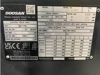 Električni viličar Doosan B30X-7 PLUS: slika Električni viličar Doosan B30X-7 PLUS