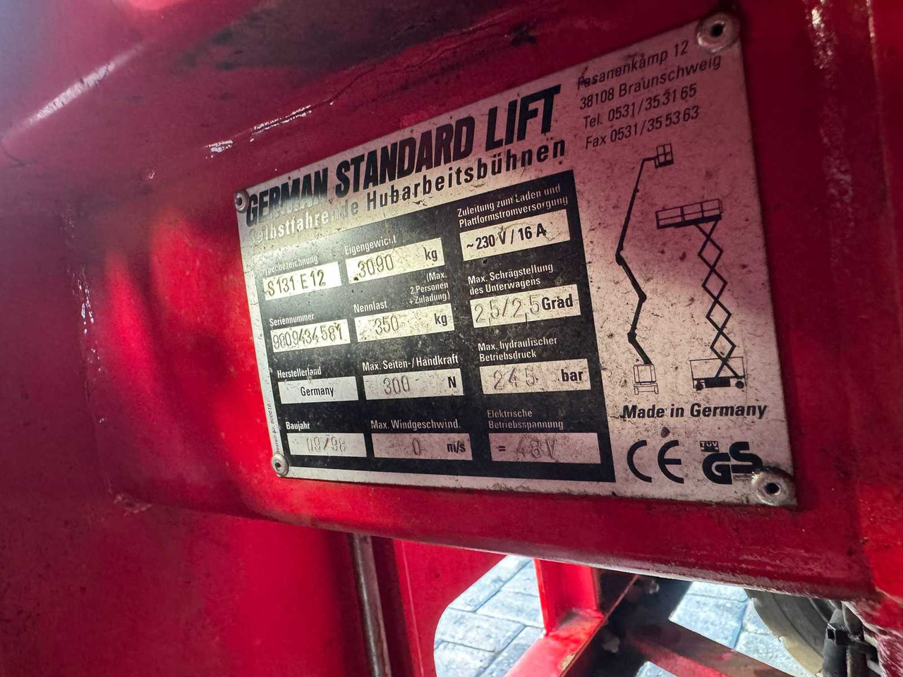 Podizna platforma German standard lift S131 E12: slika Podizna platforma German standard lift S131 E12