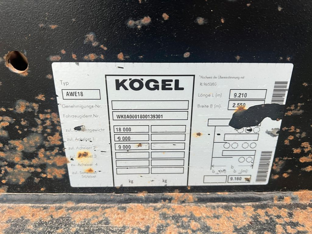 Zakup Kögel AW 18 * 2 ACHS * BPW * VOLLLUFTFEDERUNG *  Kögel AW 18 * 2 ACHS * BPW * VOLLLUFTFEDERUNG *: slika Zakup Kögel AW 18 * 2 ACHS * BPW * VOLLLUFTFEDERUNG *  Kögel AW 18 * 2 ACHS * BPW * VOLLLUFTFEDERUNG *