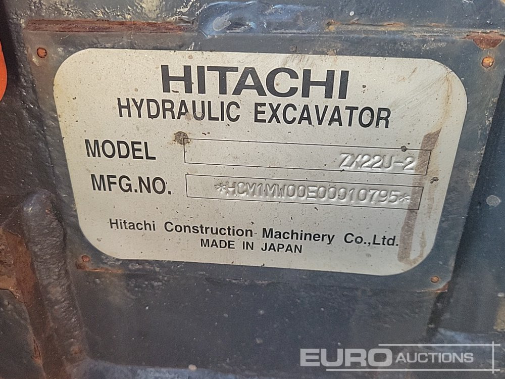 Mini bager Hitachi ZX22U-2: slika Mini bager Hitachi ZX22U-2